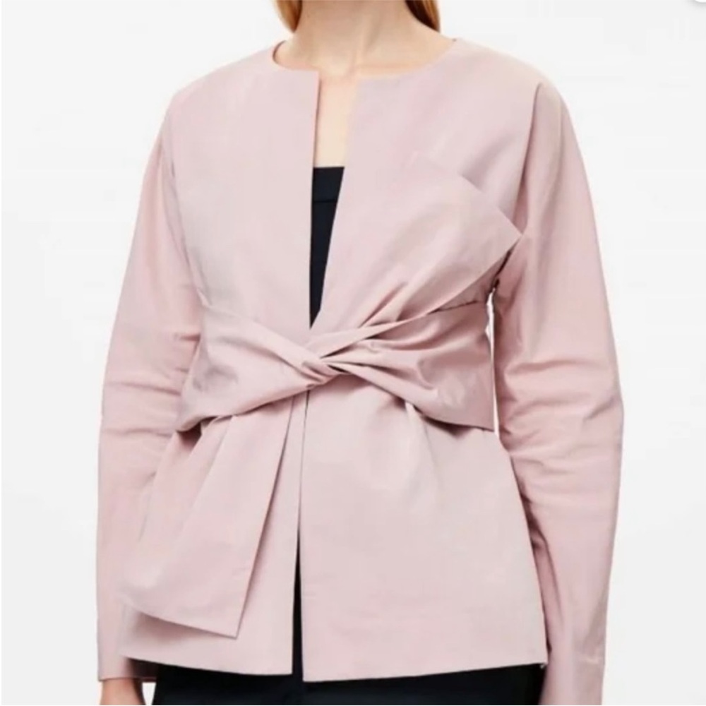 COS Tie Front Blazer Jacket Rose Pink Size 6